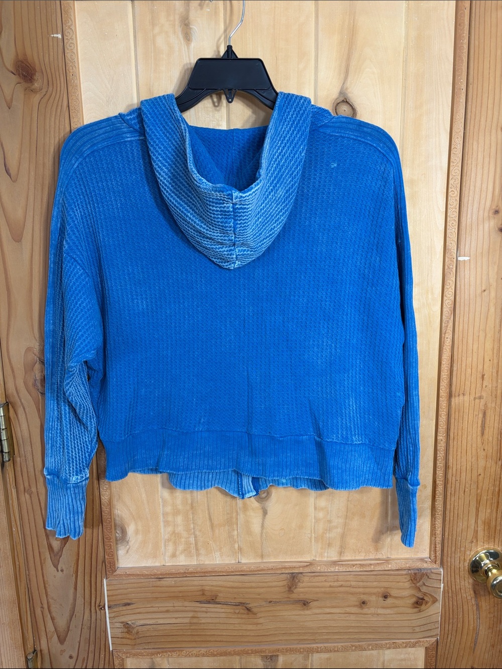 ZENANA Women’s Turquoise Vibrant Blue Ribbed Zippered Thermal Sweatshirt - Picture 12 of 15